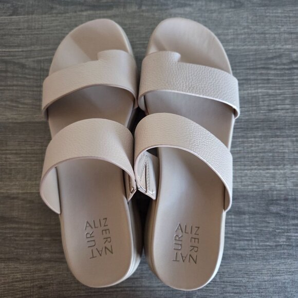 Naturalizer Drift 2 Toe Loop Chunky Sandal Sand Drift Brown Leather 9 Minimalist - Picture 5 of 9